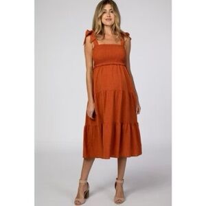 Listicle Terracotta Midi Dress